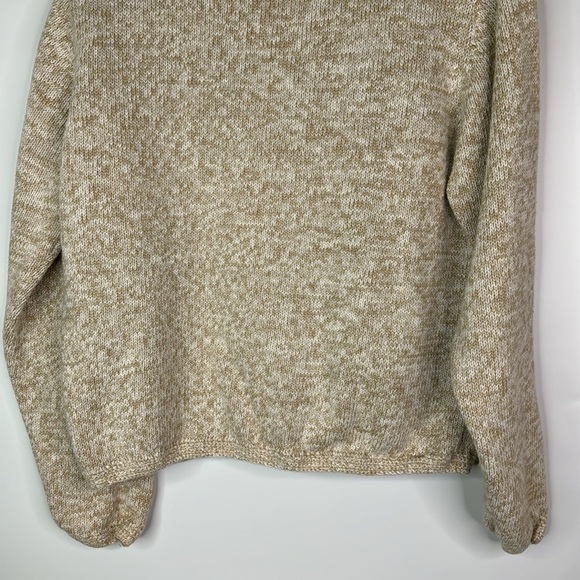 Vintage Winona Cotton Embroidered Star Oatmeal Tan Button Sweater Large - Picture 6 of 9